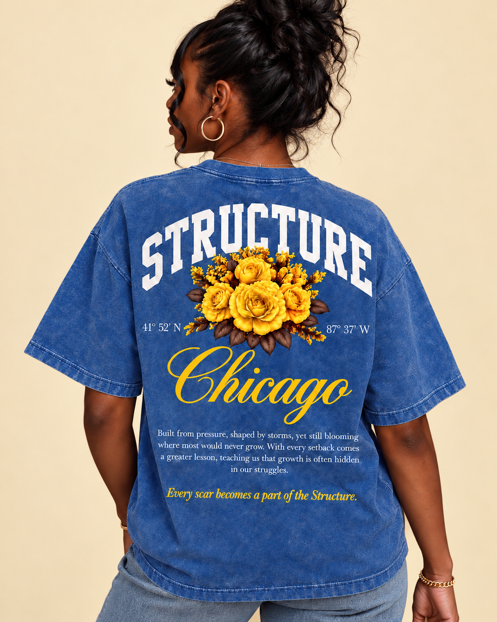 “Structured Scars” Tee | Blue