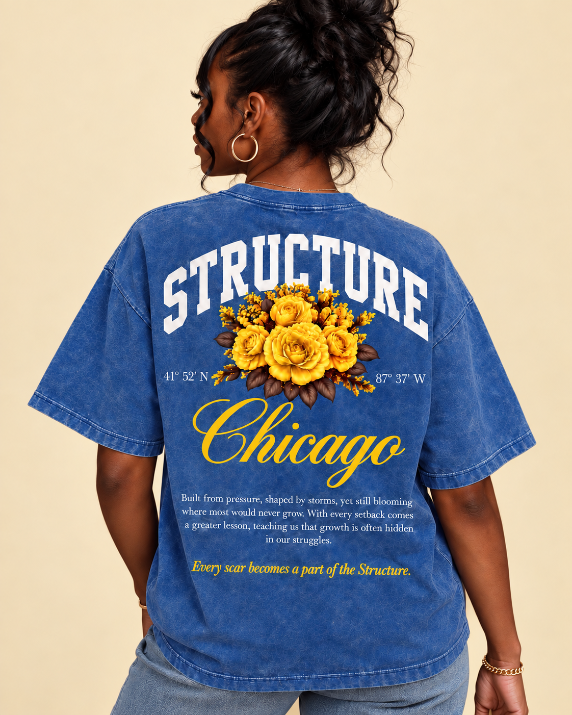 “Structured Scars” Tee | Blue